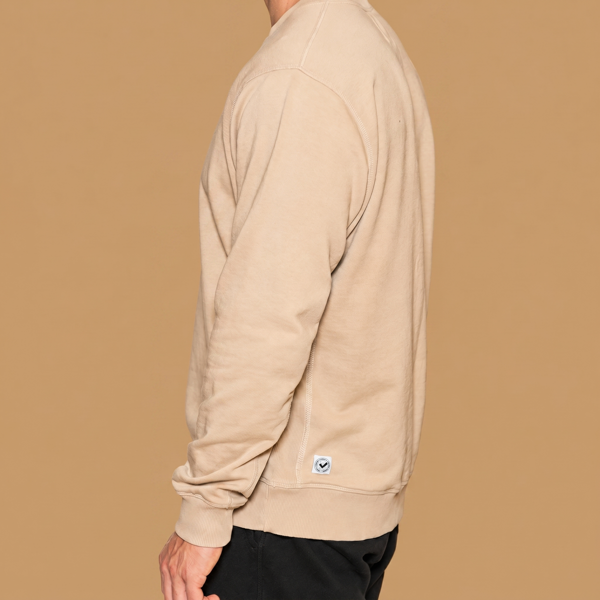 Organic Cotton Midweight Crewneck - Jet Black
