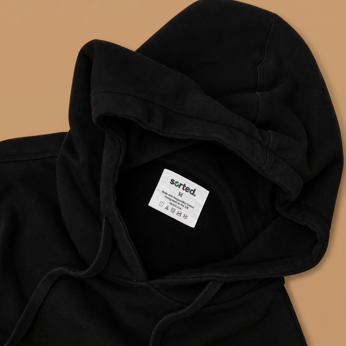 Organic Cotton Midweight Hoodie - Jet Black