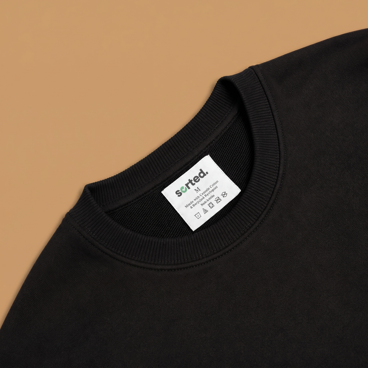 Organic Cotton Midweight Crewneck - Jet Black