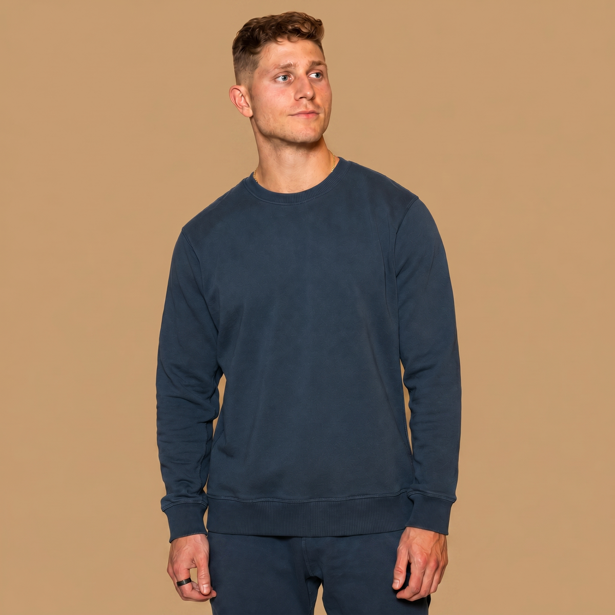 Organic Cotton Midweight Crewneck - Jet Black