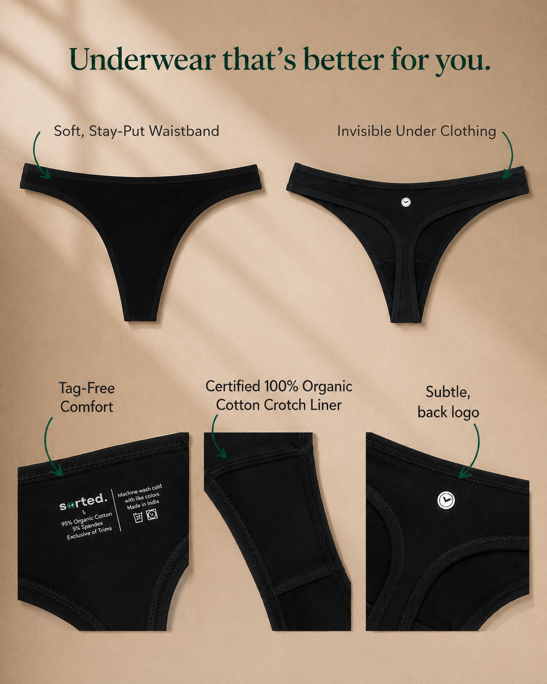 Organic Cotton Thong