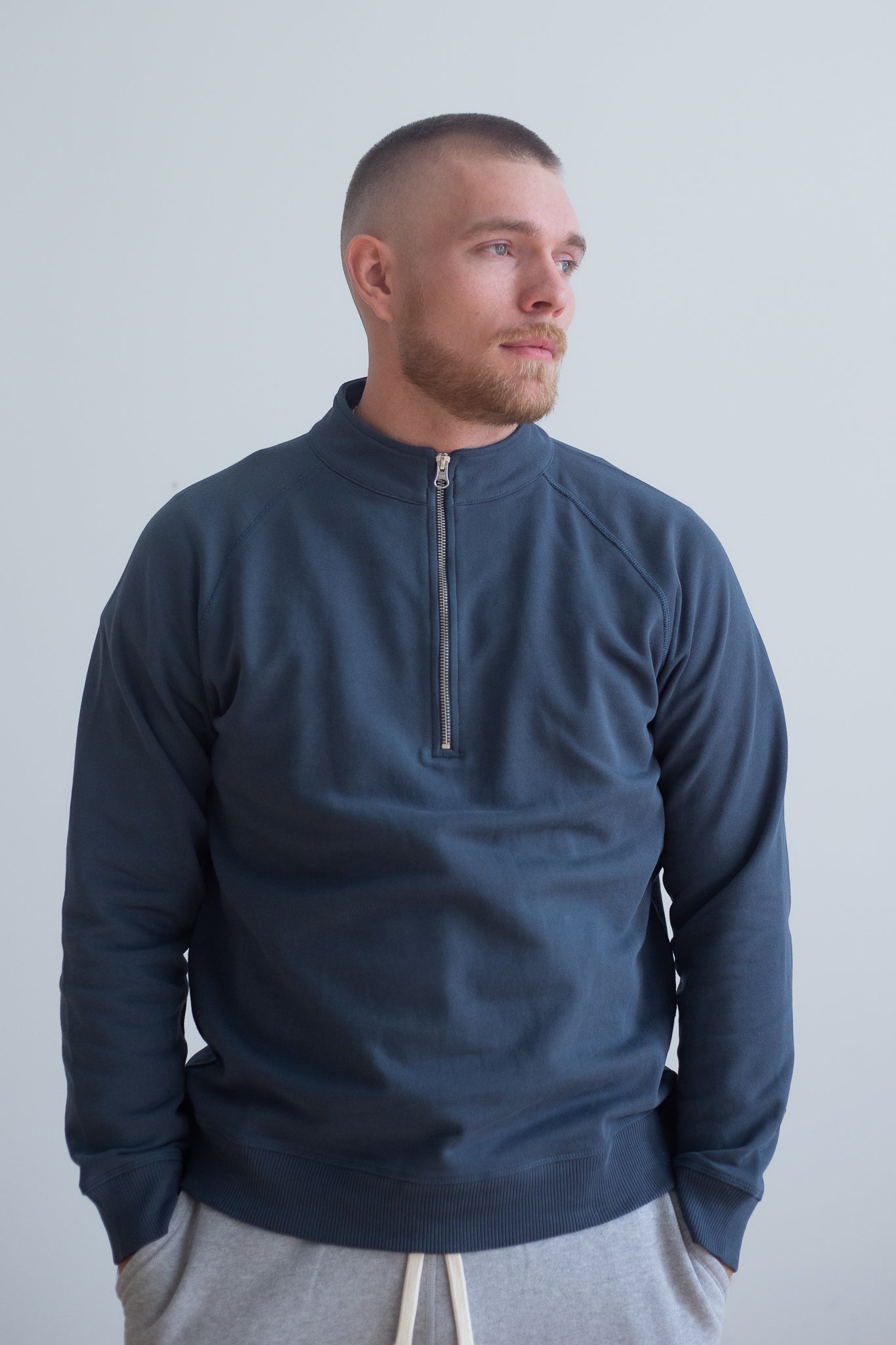 Organic Cotton Midweight Raglan Quarterzip