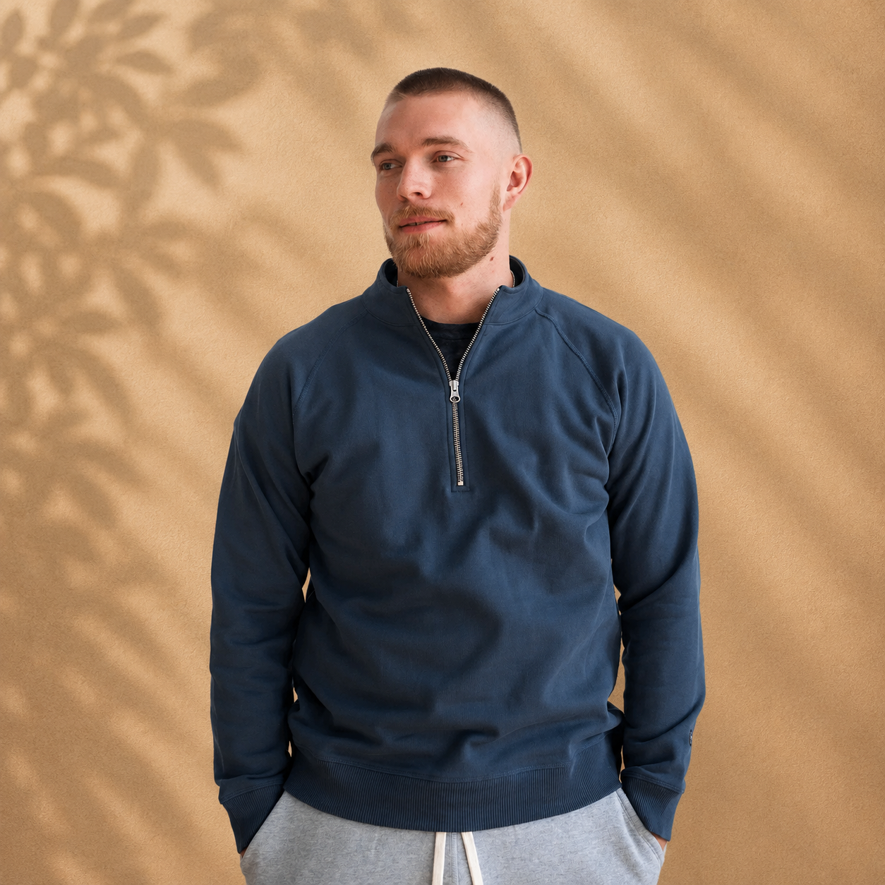 Organic Cotton Midweight Raglan Quarterzip