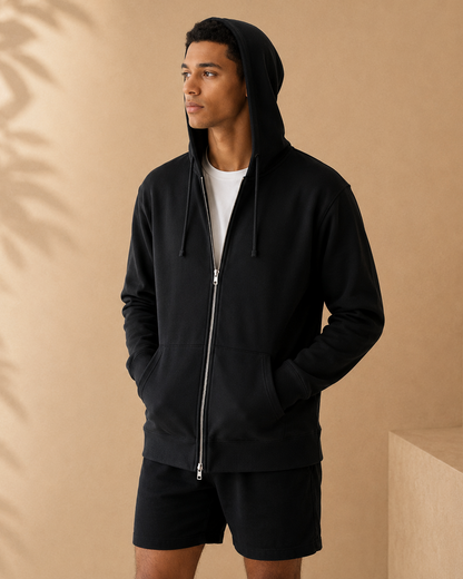 Organic Cotton Heavyweight Fleece Zip Up Hoodie