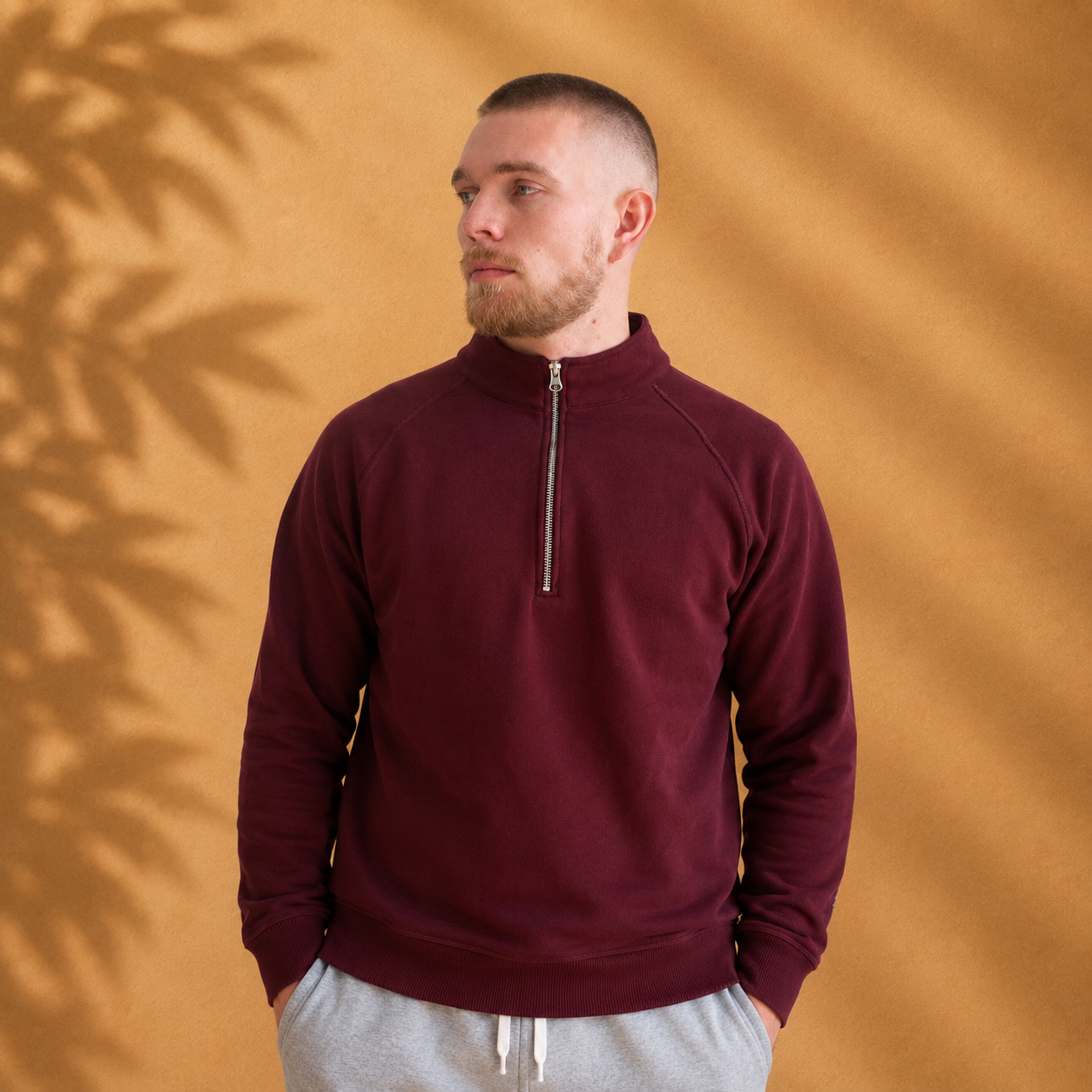 Organic Cotton Midweight Raglan Quarterzip