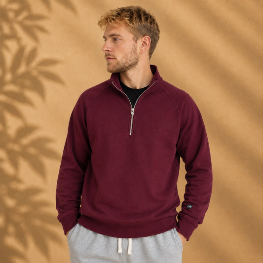 Organic Cotton Midweight Raglan Quarterzip