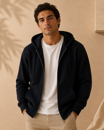 Organic Cotton Heavyweight Fleece Zip Up Hoodie