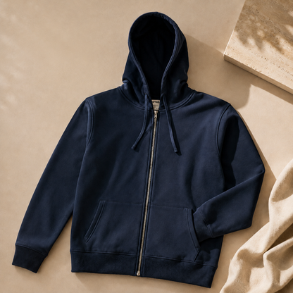 Organic Cotton Heavyweight Fleece Zip Up Hoodie
